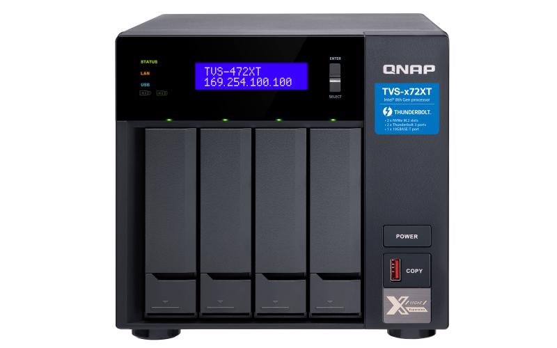 Qnap 4-Bay Nas (No Disk) Pentium DC 3.1GHz, 4GB, 10GbE(1), GbE(2), T3(2), TWR, 2YR WTY