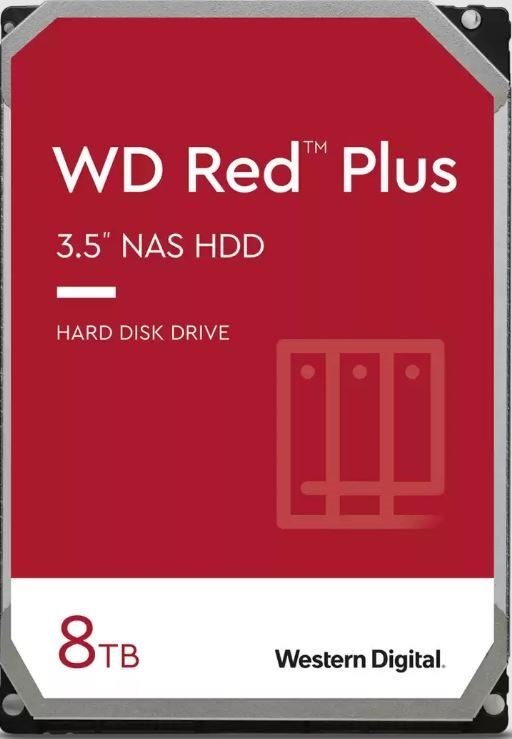 Western Digital WD Red Plus 8TB 3.5' Nas HDD Sata Wd80efpx 215MB/s 5640 RPM 256MB Cache 3-Year Limited Warranty