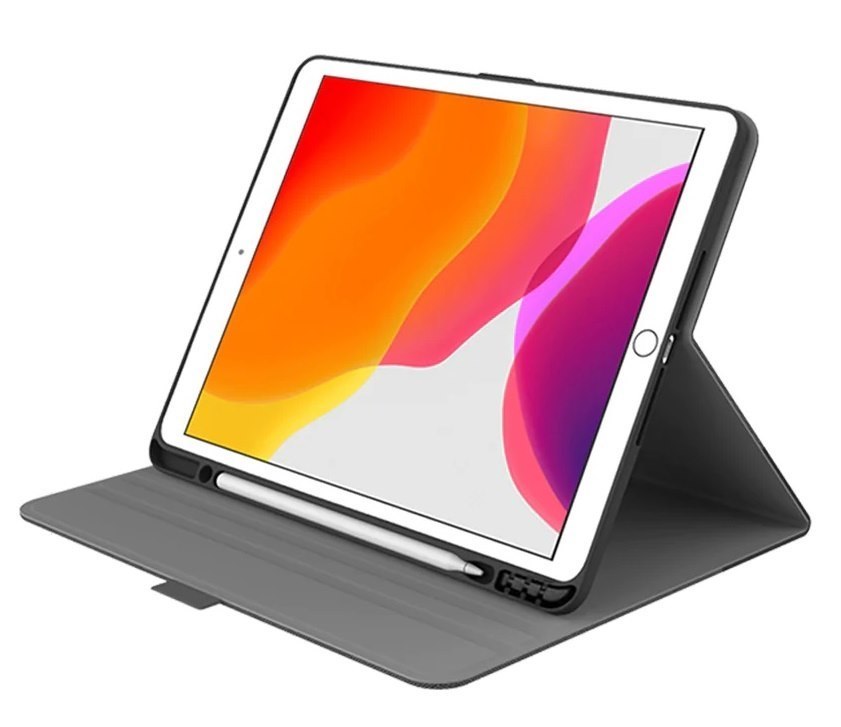 Cygnett TekView Slimline Apple iPad 10.2' Case With Apple Pencil Holder - Grey/Black (Cy3049tekvi), 360° Protection, Multiple Viewing Angles