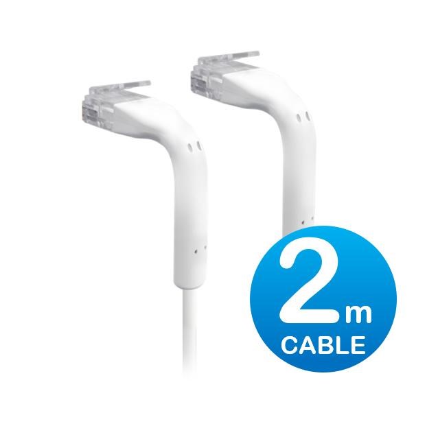 Ubiquiti UniFi Patch Cable 2M White, Both End Bendable To 90 Degree, RJ45 Ethernet Cable, Cat6, Ultra-Thin 3MM Diameter U-Cable-Patch-2M-RJ45