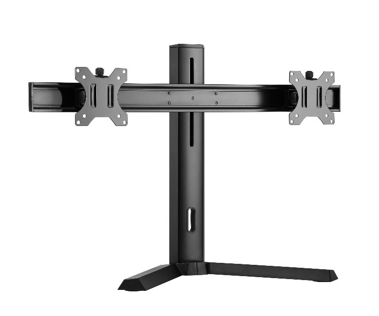 Brateck Dual Free Standing Screen Classic Pro Gaming Monitor Stand Fit Most 17'- 27' Monitors, Up To 7KGP Per screen-Black Color Vesa 75X75/100X100