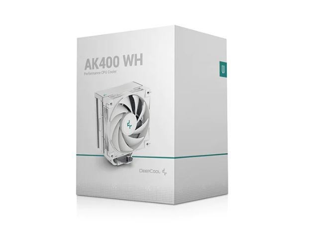 DeepCool Ak400 White Performance Cpu Cooler, 4 Heat Pipe Tower, High-Performance FDB Fan, 220W Heat Dissipation, Intel Lga1700/1200/1151 Amd Am4