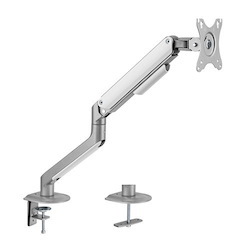 Brateck Single Monitor Economical Spring-Assisted Monitor Arm Fit Most 17'-32' Monitors, Up To 9KG Per Screen Vesa 75X75/100X100 Matte Grey
