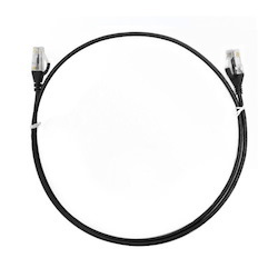 8Ware Cat6 Ultra Thin Slim Cable 15M - Black Color Premium RJ45 Ethernet Network Lan Utp Patch Cord 26Awg For Data