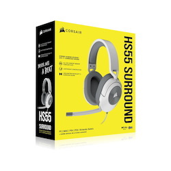 Corsair HS55 White Stereo Gaming Headset, PS5 3D Audio, Box X, Switch, Discord Certified, Ultra Comfort Foam, Usb
