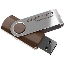 Team Group Usb Drive 8GB, Colour Turn, Usb2.0, Brown &Amp; Silver, Rotating, Capless, 15MB/s Read*, 11G, Lifetime Warranty