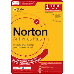 Norton Anti Virus Plus, 2GB, 1 User, 1 Devices, 12 Months, PC, Mac, Android, Ios, DVD