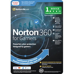 Norton 360 For Gamer Edition, 1 Device, Mac, Ios, Android, PC, Oem Attach, Subscription Only