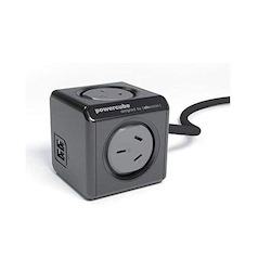 Allocacoc Powercube Extended Usb Grey-4 Outlets-2 Usb, 3M With Surge In Black New