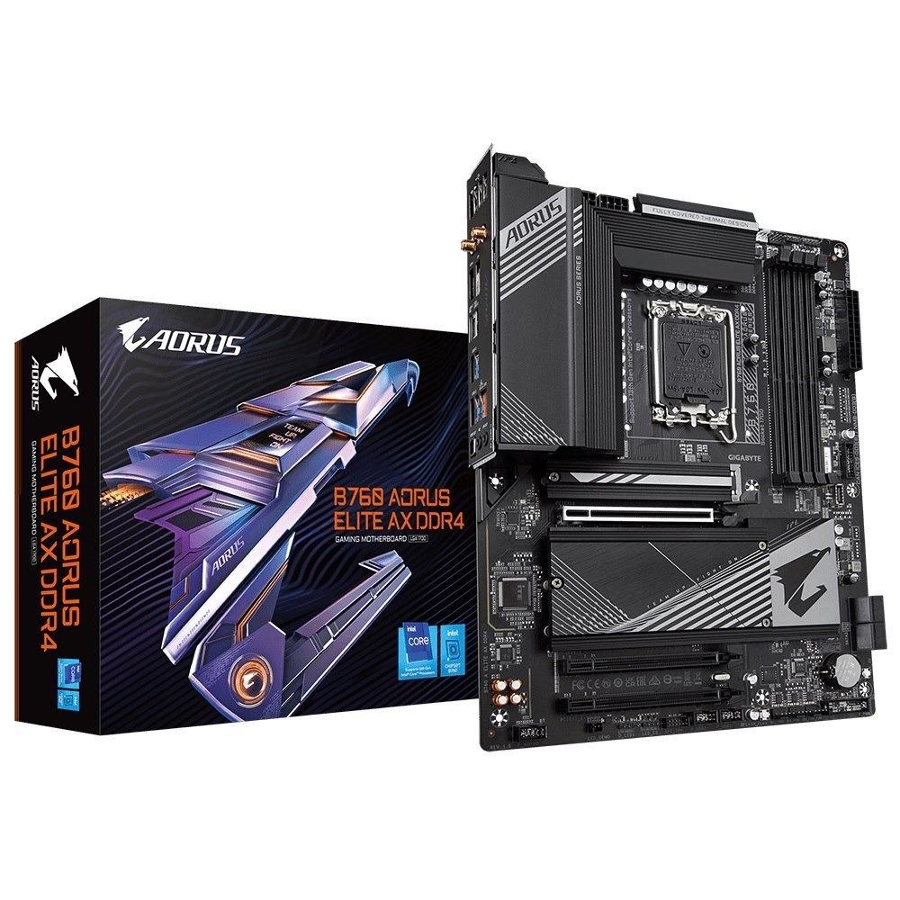 Gigabyte B760 Aorus Elite Ax MB, 1700, X4 DDR4, 4X Sata, 3X M.2, Usb3.2, Wifi 6E, Atx 3YR