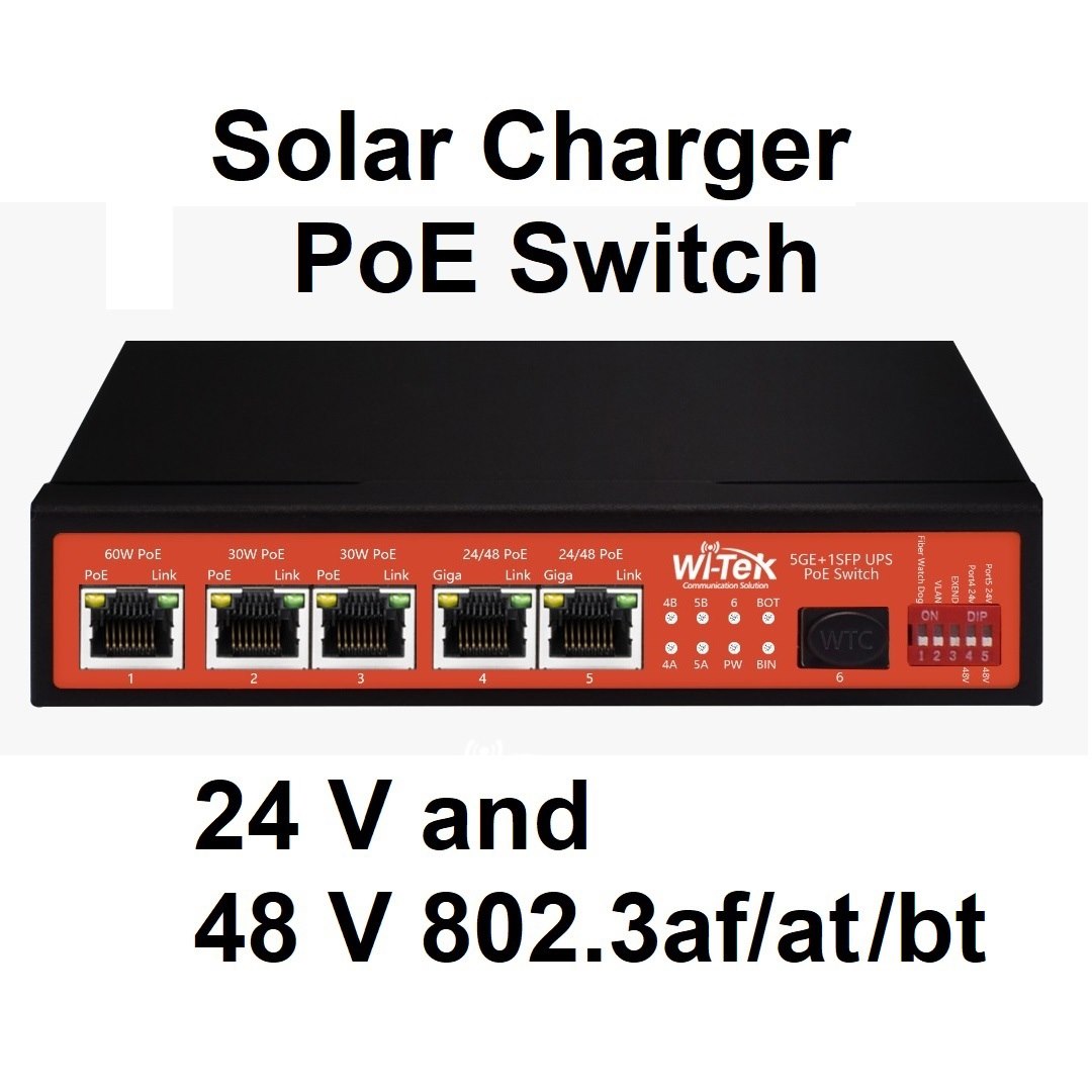 Wi-Tek 24-48V Solar Ups PoE Switch