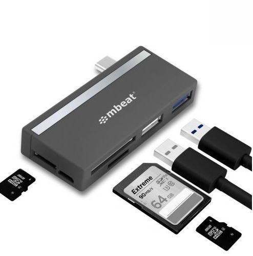 Mbeat® Essential  5-In-1 Usb- C Hub ( Usb Hub 2.0, 3.0, SD/TF Card Reader Supports SDXC, MicroSDXC)