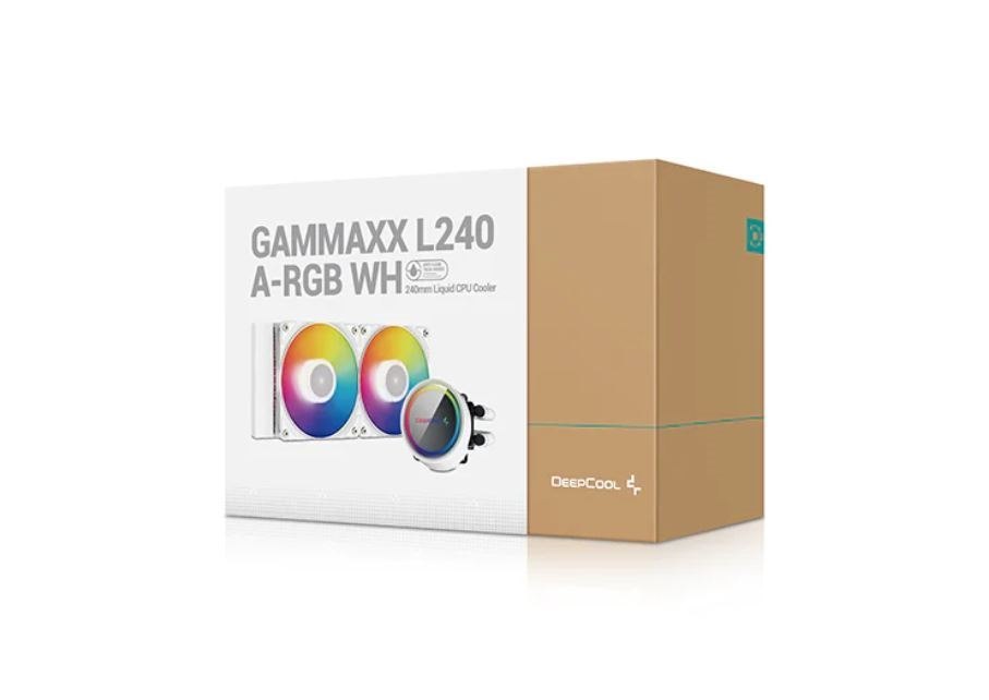 DeepCool Gammaxx L240 A-Rgb White (1700 Bracket Included) 2 X Argb PWM Fans, Anti-Leak, Intel LGA2066/2011-v3/2011/1700/1200/1151/1150/1155 Am5/Am4