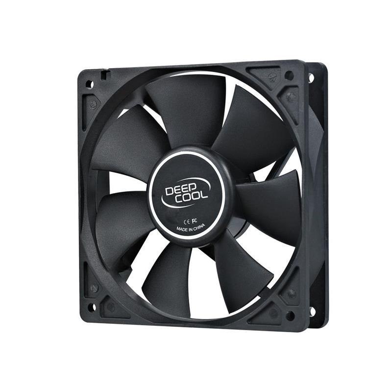 DeepCool Xfan 120 120MM Hydro Bearing Case Fan 3 Pin / Molex Connector, Black Stealth Appearance, Ideal For System Builds, Low RPM 26dB LS