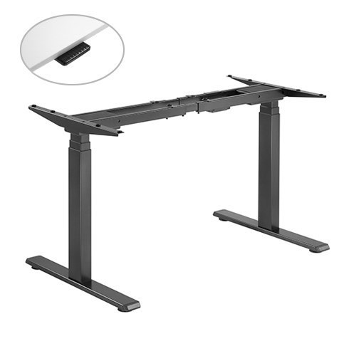 Brateck Contemporary 3-Stage Dual-Motor Sit-Stand Desk (Standard) 1000~1700X650X620~1280MM - Black -(LS)