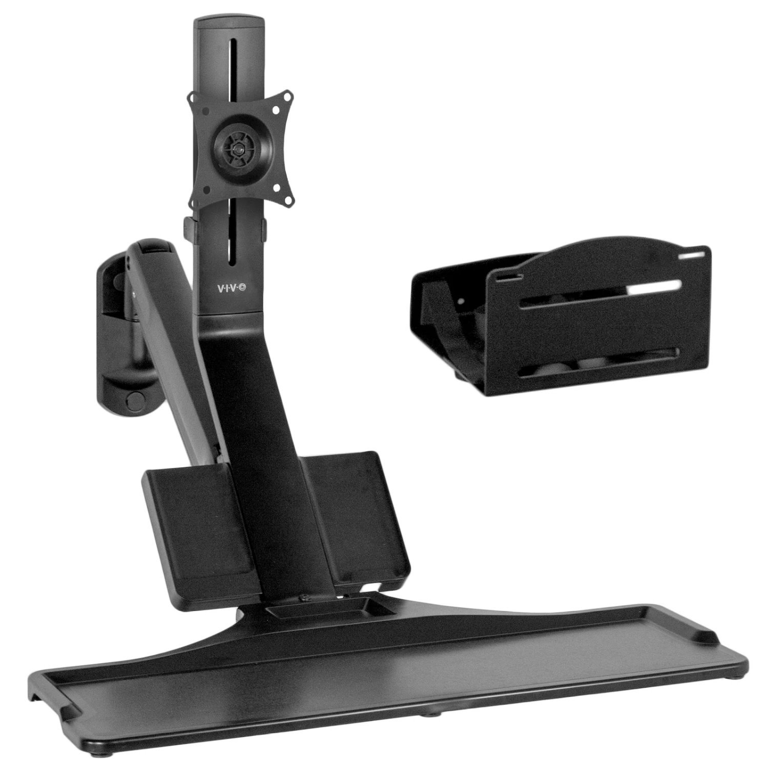 Single Monitor Sit to Stand Wall Mount Workstation