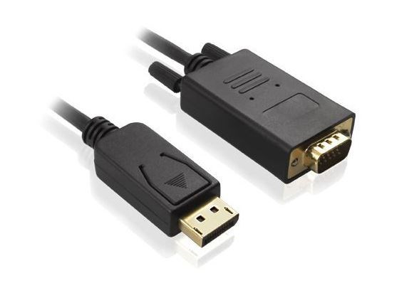 4Cabling 2M DisplayPort Male To Vga Male Cable: Black
