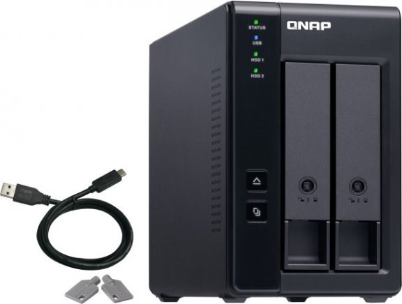 Qnap TR-002, 2 Bay Das(No Disk) Hardware Raid Expansion For Win,Mac,Linux Device, TWR, 2YR