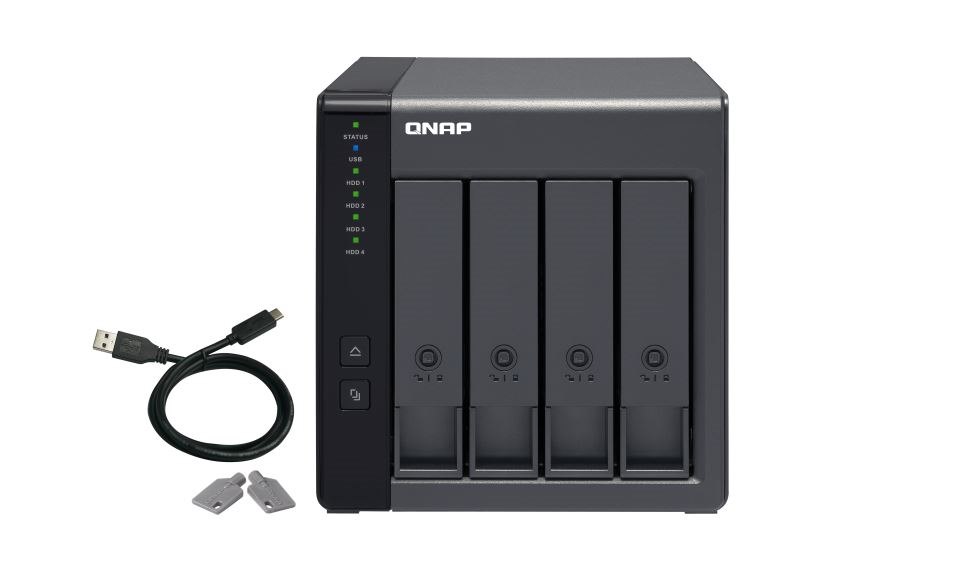 Qnap TR-004, 4 Bay Das(No Disk) Hardware Raid Expansion For Win,Mac,Linux Device, TWR, 2YR