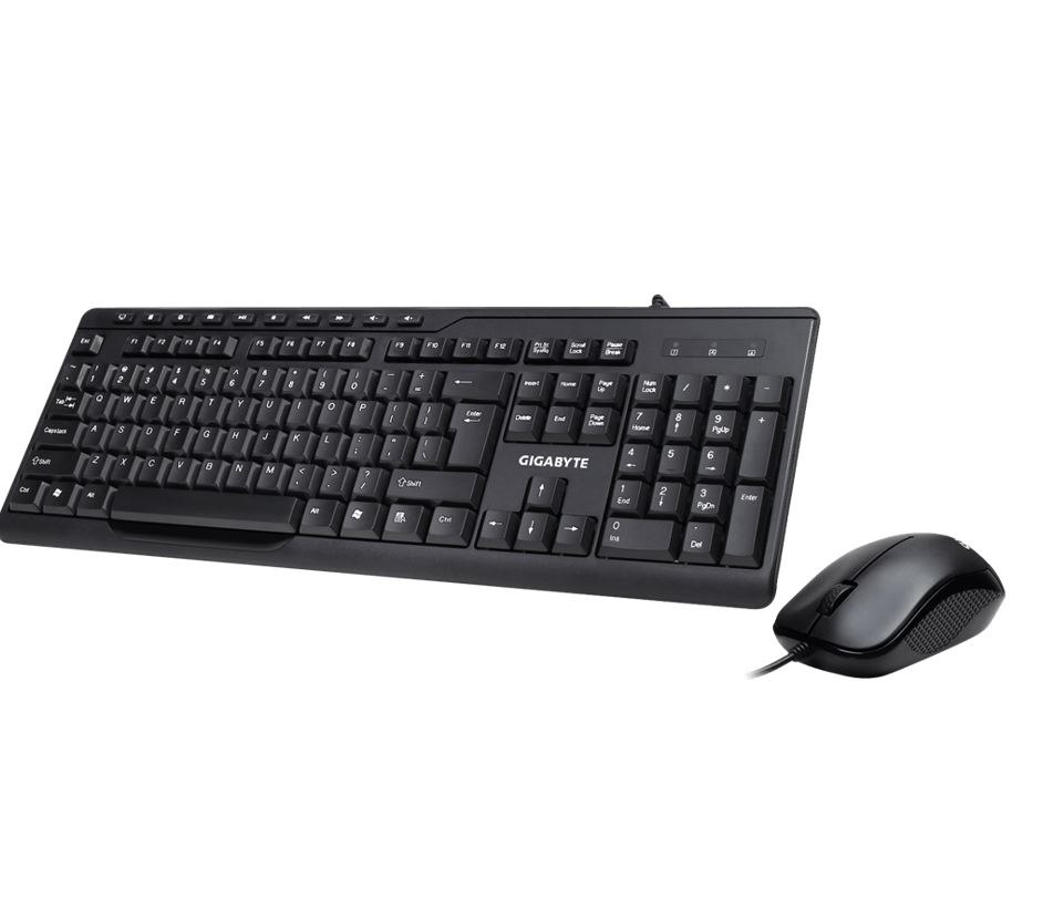 Gigabyte KM6300 Usb Wired Keyboard & Mouse Combo Multimedia Controls 1000Dpi Adjustable Portable Slim Receiver Stylish Design Comfort