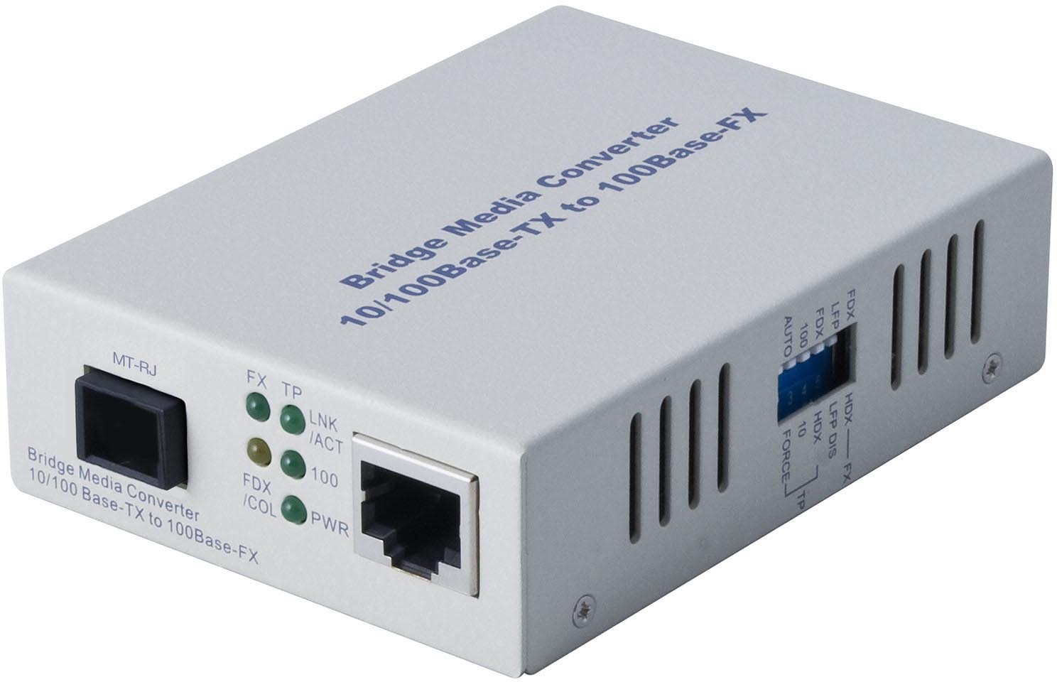 Alloy 100Mbps Standalone/Rackmount Media Converter 100Base-TX (RJ-45) To 100Base-FX (MT-RJ), 2Km