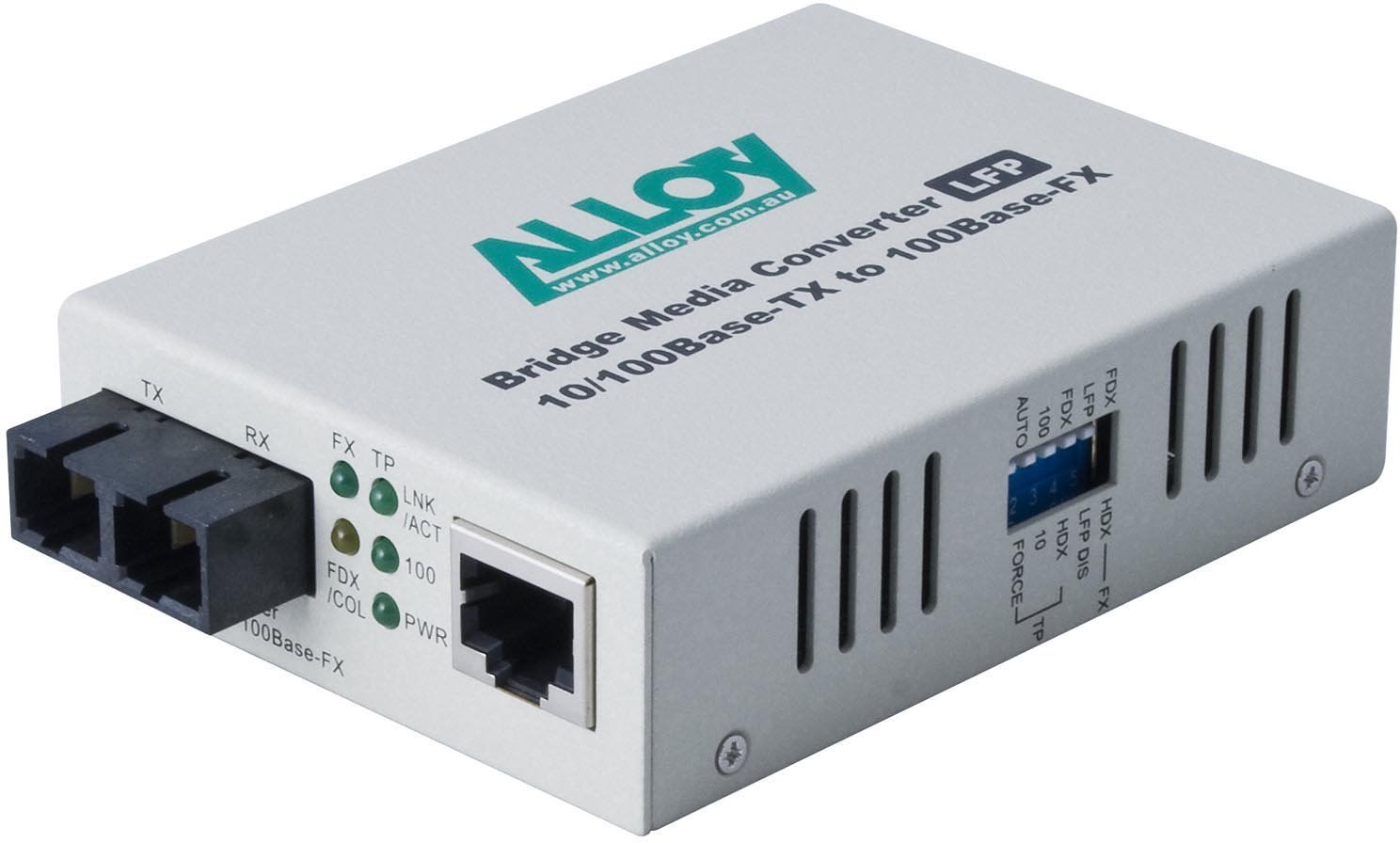Alloy 100Mbps Standalone/Rackmount Media Converter 100Base-TX (RJ-45) To 100Base-FX (SC), 2Km