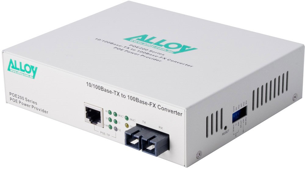Alloy PoE Pse Fast Ethernet Media Converter 100Base-TX To 100Base-FX (SC), LFP, 20Km