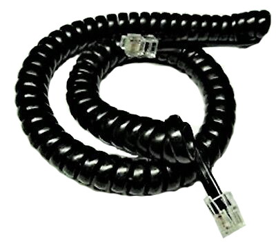 4Cabling 3M Handset Curly Cord | 4P4C Black