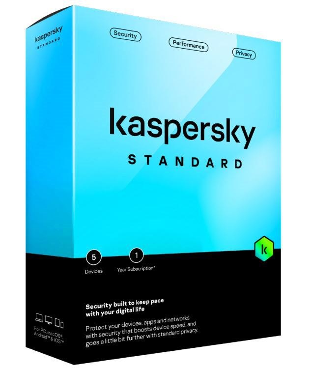 Kaspersky Standard Physical Card (3 Device, 1 Account, 1 Year) Supports PC, Mac, & Mobile