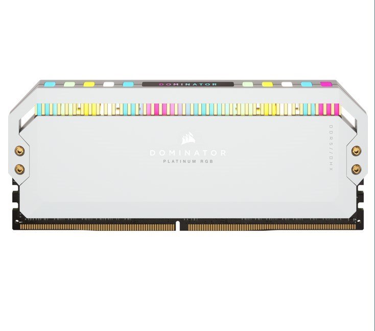 Corsair Dominator Platinum RGB DDR5, 5200MHz 64GB 2x32GB Dimm, Unbuffered, 40-40-40-77, STD Pmic, XMP 3.0, White Heatspreader, RGB Led, 1.25V