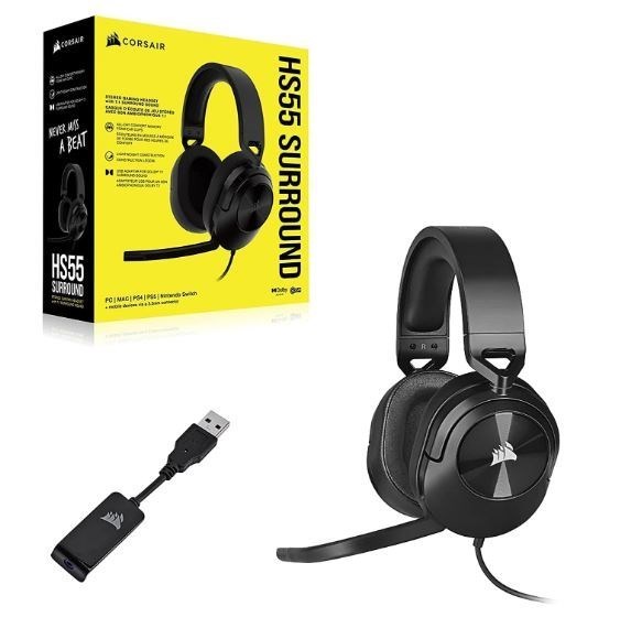 Corsair HS55 Surround Headset, Carbon - Ap