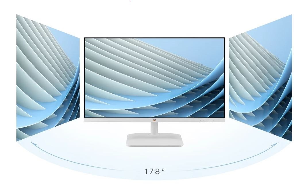 ViewSonic 24' Office SuperClear Ips, 4MS 100HZ, FHD 1080, Hdmi, Vga, 3.5 Audio, Multi-View, Speakers, Eye Care, Vesa 75M, Slim, 2432-H-W White Monitor