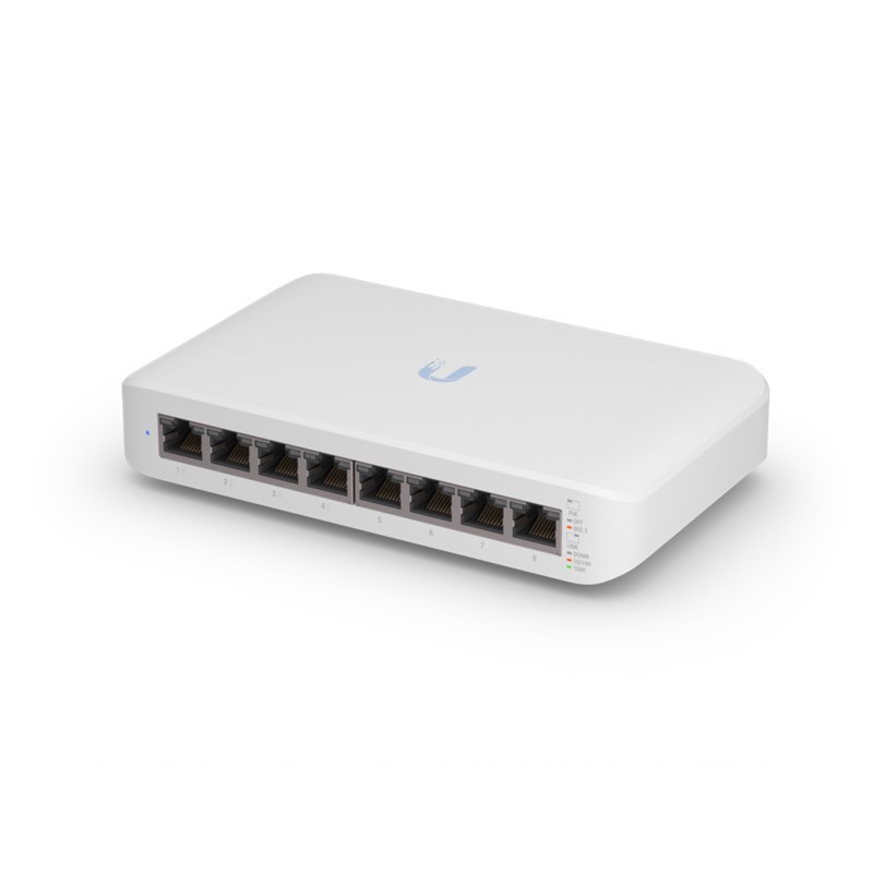 Ubiquiti UniFi Switch Lite 8 PoE, 4X PoE Output Ports, 52W PoE Supply, Fanless, Wall Mount Kit Included