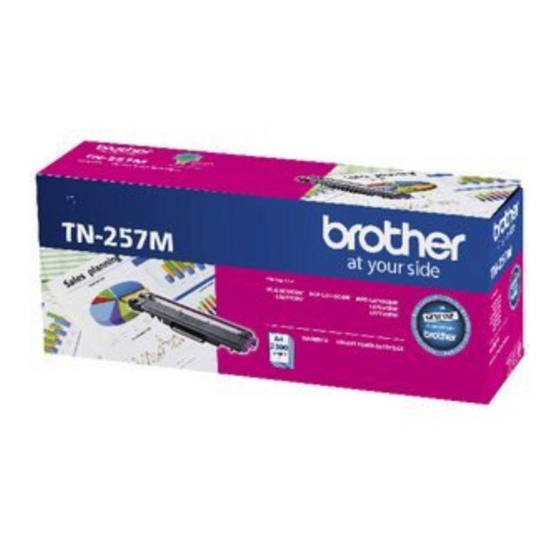 Brother TN-257M Magenta High Yield Toner Cartridge To Suit - HL-3230CDW/3270CDW/DCP-L3015CDW/MFC-L3745CDW/L3750CDW/L3770CDW (2,300 Pages)