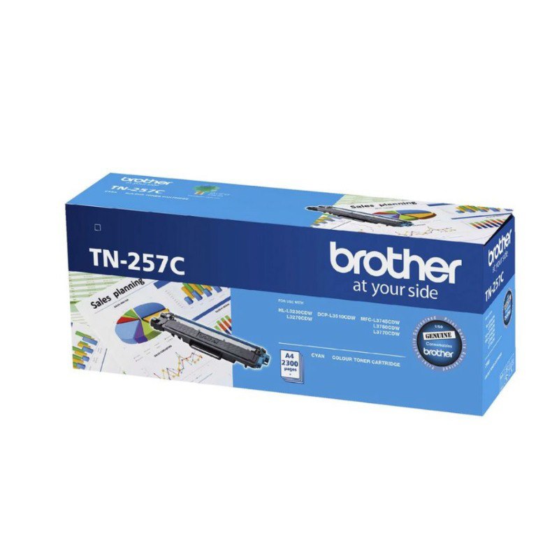 Brother TN-257C Cyan High Yield Toner Cartridge To Suit - HL-3230CDW/3270CDW/DCP-L3015CDW/MFC-L3745CDW/L3750CDW/L3770CDW (2,300 Pages)