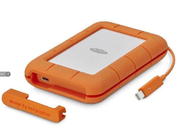 LaCie Rugged Secure 2 TB External Hard Drive (Portable) Usb C With Adapter For Usb3.0 . 2 YR .256-Bit Aes - With 2 Years Rescue Data Recovery