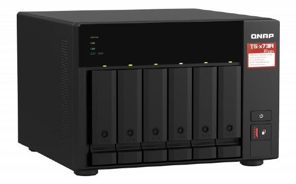 Qnap 6-Bay Nas, Amd Ryzen V1000 Series V1500B 4C/8T 2.2GHz,8GB DDR4 Ram (Max. 64GB), 6X Sata 6Gb/s Bays,2X M.2 NVMe PCIe Gen3 SSD Slots,2 X 2.5GbE Lan