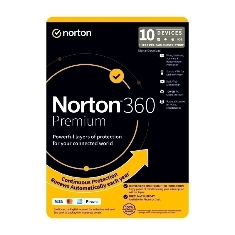 Norton 360 Premium 1U 10D 1 YR