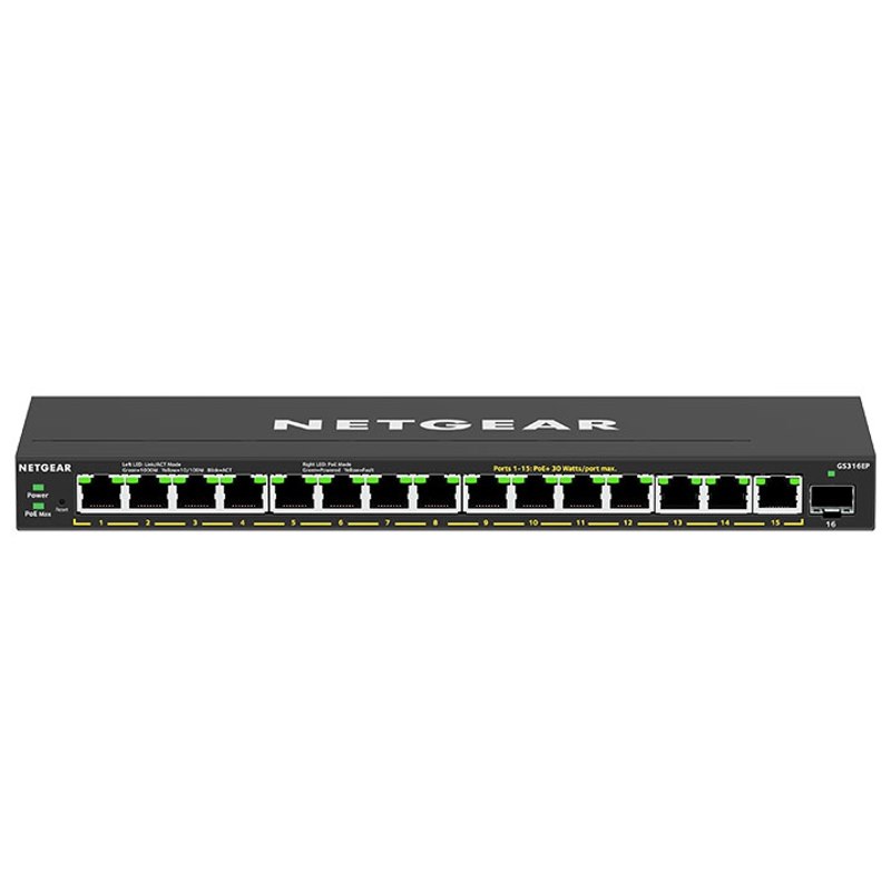 Netgear Gs316ep 16 Port PoE+ Gigabit Ethernet Plus Switch