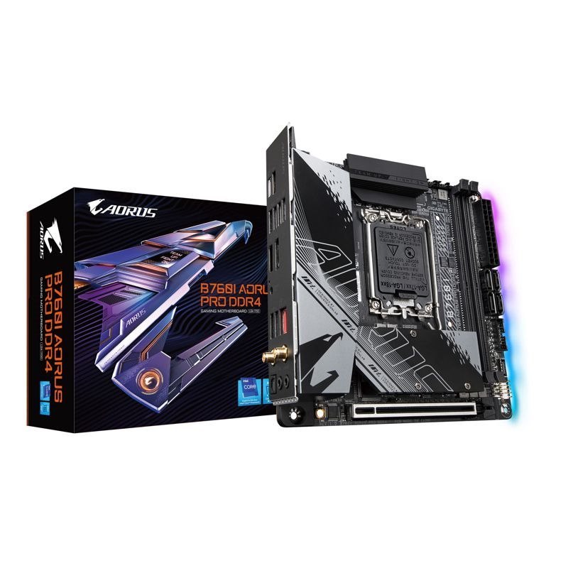 Gigabyte Ga-B760i-Aorus-Pro-Ddr5 Motherboard, 760I, DDR5x2, SATA4x, M.2X2, WiFi, Mini Itx, 3 YR