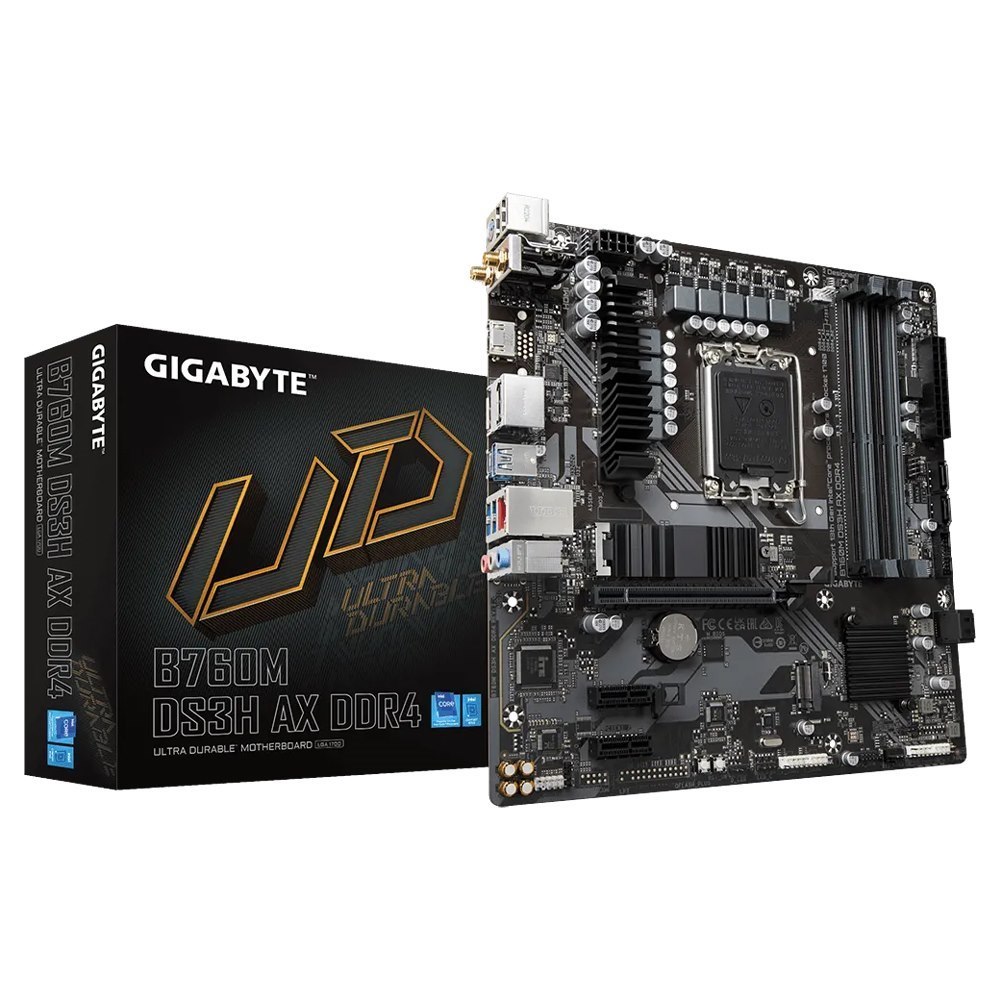 Gigabyte Ga-B760m-Ds3h-Ax-Ddr5 Intel Lga 1700, B760M Micro-ATX Pci-E Motherboard