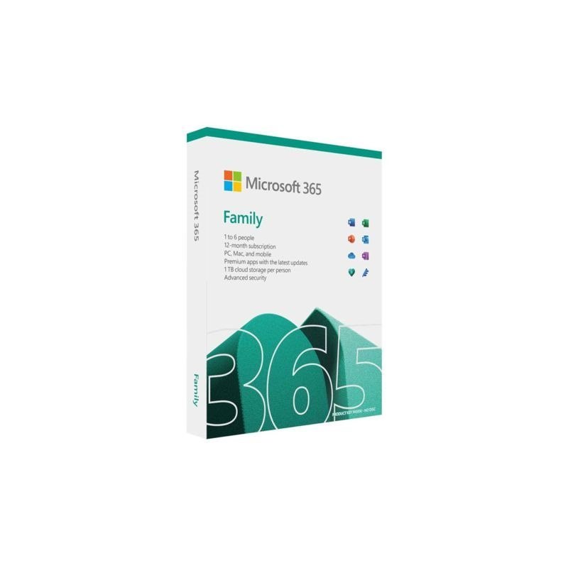 Microsoft 365 Family - Box Pack - Up to 6 People - 1 Year