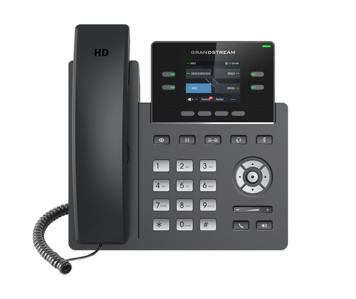 Grandstream GRP2612 4 Line Ip Phone, 2 Sip Accounts, 320X240 Colour Screen, HD Audio