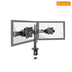 Brateck Dual Monitor Arm With Desk Clamp Vesa 75/100MM 13'-27' monitors,Weight Capability 8kgs,Rotate For 360&Deg