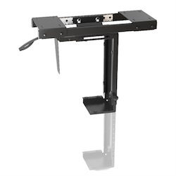 Brateck Adjustable Under-Desk Cpu Mount With Sliding Track, Up To 10KG,360° Swivel