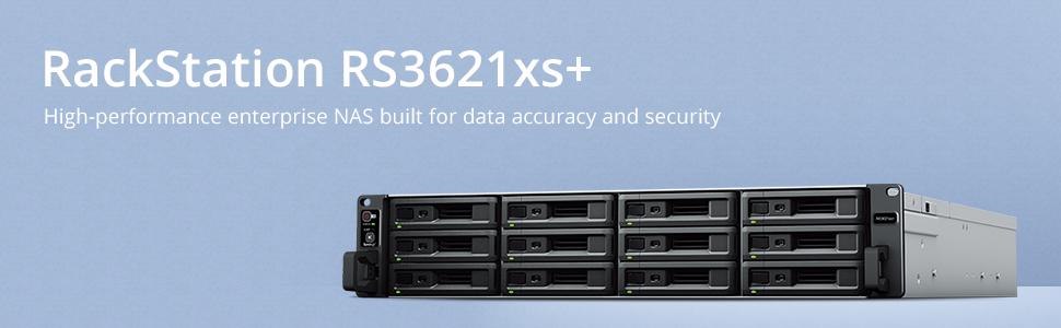 Synology RS3621xs+, 12 Bay Nas (No Disk), Xeon D-1541, 8GB, GbE(4), 10GbE(2),USB(2),RPS,5Y