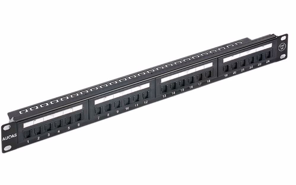 Astrotek 24 Ports Utp Patch Panel Cat6 RJ45 For 19' 1Ru Rack Mount Data Network Cabinet Server PCB Type 110/Krone 3U' Black LS