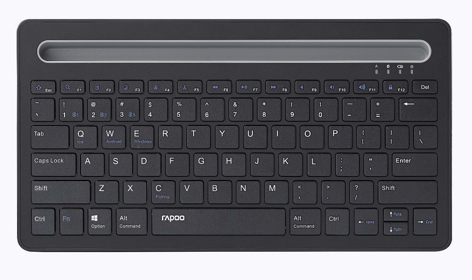 Rapoo XK100 Bluetooth Wireless Keyboard - Switch Between Multiple Devices, Computer, Tablet And Smart Phone - For Windows, Mac, Andriod, Ios