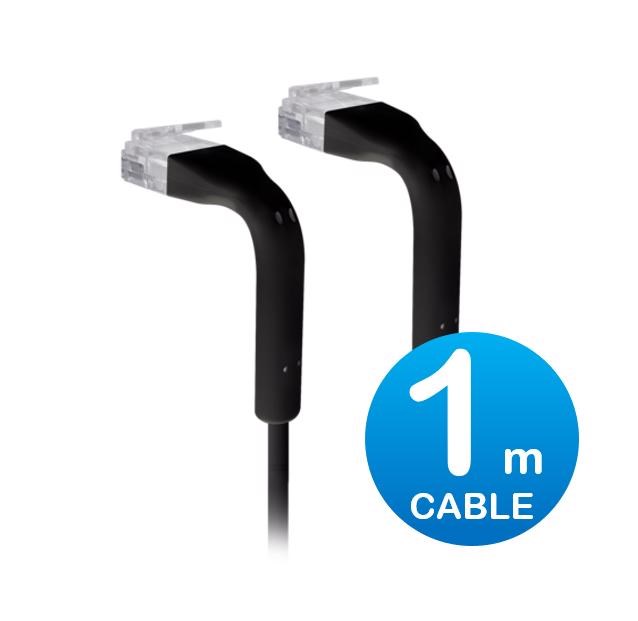 Ubiquiti UniFi Patch Cable 1M Black, Both End Bendable To 90 Degree, RJ45 Ethernet Cable, Cat6, Ultra-Thin 3MM Diameter U-Cable-Patch-1M-RJ45-BK
