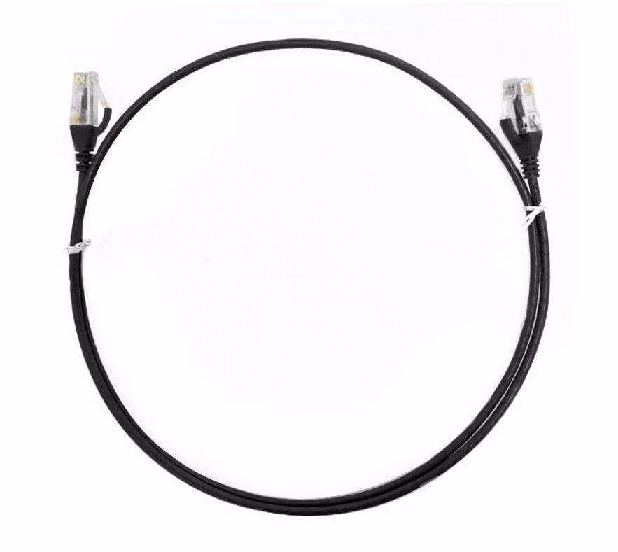 8Ware Cat6 Ultra Thin Slim Cable 0.5M / 50CM - Black Color Premium RJ45 Ethernet Network Lan Utp Patch Cord 26Awg For Data Only, Not PoE